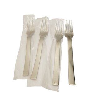 4 Arcoroc Realm Dessert Forks 18/10 Stainless Steel 7.5" Flatware Silverware